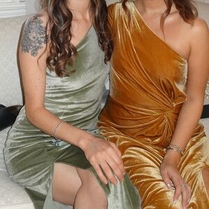 Velvet sage maxi dress